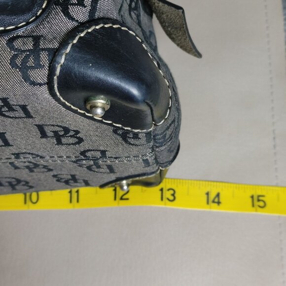 Dooney Bourke Dual Pockets Satchel Handbag Vintage Monogram Canvas Leather Trim - Picture 4 of 14